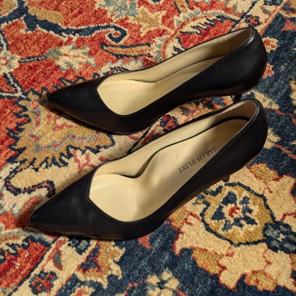Sarah Flint Black Leather Perfect Pump 85, sz 39.5 EU / 8.5-9 US - Picture 3 of 8